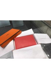 Copy Top Hermes Calvi Card Holder Case Handstitched Taurillon Clemence Calfskin, Rouge Casaque Q5 RS06270