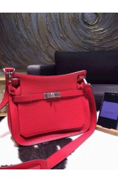 Designer Replica Hermes Jypsiere 28cm Gypsy Bag Rouge Casaque Q5 Togo Palladium RS00309