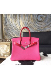 Fake Hermes Horseshoe Birkin 30cm Chevre Myzore Goatskin Bag Handstitched Palladium Hardware, Rose Shocking 5R/Rouge Casaque Q5 RS17843