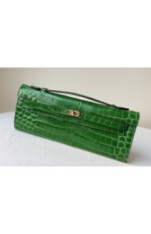 Fake Hermes Kelly 31cm Wallet Handstitched, Fuschia Green 5J RS07582