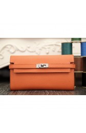 Fake Hermes Kelly Longue Wallet In Crevette Epsom Leather RS18538