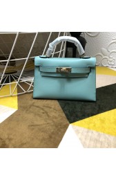 Fake Hermes Mini Kelly Gold Hardware Blue Bags RS23302