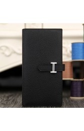 Hermes Bearn Gusset Wallet In Black Epsom Leather RS02807