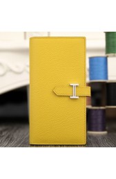 Hermes Bearn Gusset Wallet In Yellow Epsom Leather RS00563
