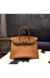 Hermes Birkin 30cm Epsom Calfskin Bag Original Leather Hand Stitched Palladium Hardware, Gold CK37 RS02678