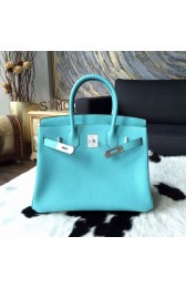 Hermes Birkin 30cm Taurillon Clemence Calfskin Bag Handstitched Palladium Hardware, Blue Atoll 3P RS19081