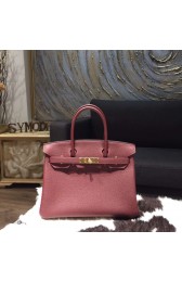 Hermes Birkin 30cm Togo Calfskin Bag Handstitched Gold Hardware, Rouge H CK55 RS03047