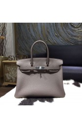 Hermes Birkin 30cm Togo Calfskin Bag Original Leather Hand Stitched Palladium Hardware, Etain 8F RS03863
