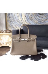 Hermes Birkin 30cm Togo Calfskin Bag Original Leather Handstitched Palladium Hardware, Etoupe CK18 RS18622