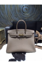 Hermes Birkin 35cm Togo Calfskin Leather Bag Gold Hardware Handstitched, Etoupe CK18 RS15833