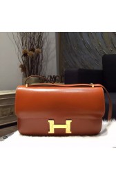 Hermes Constance Elan 26cm Box Calfskin Leather Bag Handstitched Gold Hardware, Fauve CK34 RS00920