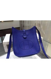Hermes Evelyne Mini TPM Taurillon Clemence Palladium Hardware Handstitched High Quality, Blue Electric 7T RS07241