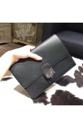 Hermes Jet Pochette Clutch Epsom Calfskin Bag Palladium Hardware Handstitched, Noir RS15894