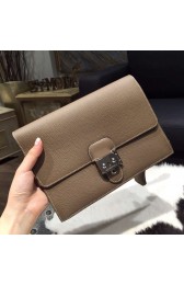 Hermes Jet Pochette Clutch Togo Calfskin Bag Palladium Hardware Handstitched, Etoupe CK18 RS00747