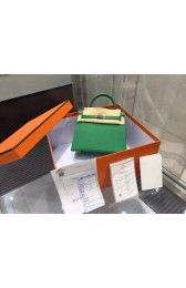 Hermes Kelly 25cm Epsom Calfskin Leather Palladium Hardware High Quality, Bambou RS09612