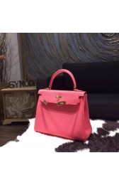 Hermes Kelly 25cm Togo Calfskin Bag Handstitched Gold Hardware, Rose Lipstick U5 RS11317