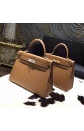 Hermes Kelly 28cm/32cm Epsom Calfskin Bag Handstitched Palladium/Gold Hardware, Alezan 3G RS09239
