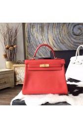 Hermes Kelly 28cm Swift Calfskin Bag Gold Hardware Handstitched, Rose Jaipur T5 RS13766