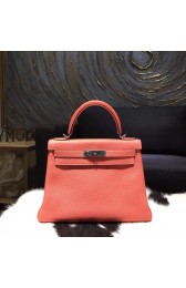Hermes Kelly 28cm Taurillon Clemence Calfskin Original Leather Bag Handstitched Gold Hardware, Crevette RS05182