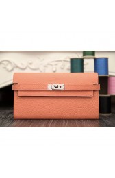 Hermes Kelly Longue Wallet In Crevette Clemence Leather RS11501