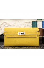 Hermes Kelly Longue Wallet In Yellow Epsom Leather RS13933