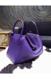 Hermes Lindy 26cm/30cm Taurillon Clemence Bag Hand Stitched Palladium Hardware, Iris 9K RS15517