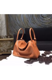 Hermes Lindy 26cm/30cm Taurillon Clemence Calfskin Bag Handstitched Palladium Hardware, Gold CK37 RS10845