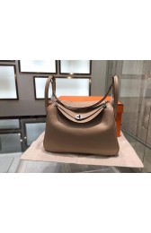 Hermes Lindy 30cm Taurillon Clemence Leather Palladium Hardware High Quality, Gris Tourterelle RS07213