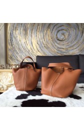 Hermes Picotin Lock Bag 18cm/22cm Taurillon Clemence Palladium Hardware Hand Stitched, Gold CK37 RS01065