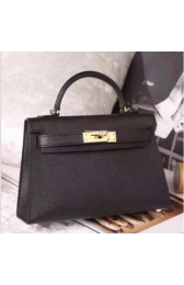 Hermes Black Epsom Kelly Mini II 20cm Handmade Bags RS23471