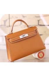 Hermes Brown Epsom Kelly Mini II 20cm Handmade Bags RS23479