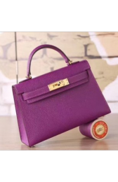 Hermes Cyclamen Epsom Kelly Mini II 20cm Handmade Bags RS23458
