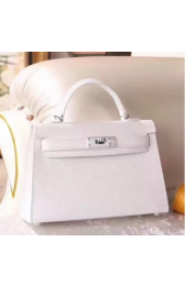 Hermes White Epsom Kelly Mini II 20cm Handmade Bags RS23467