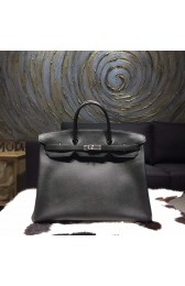 Imitation Hermes Birkin 40cm Epsom Calfskin Original Leather Bag Handstitched, Noir Black RS00135