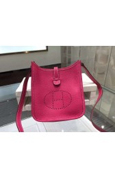 Imitation Hermes Evelyne Mini TPM Taurillon Clemence Palladium Hardware Handstitched High Quality, Fuschia Pink 5J RS07597