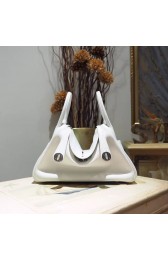 Imitation Hermes Lindy 26/30cm Taurillon Clemence Calfskin Bag Handstitched, Blanc CK01 RS18014