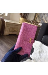 Knockoff Hermes Bearn Wallet Matte Alligator Crocodile Gold Hardware Handstitched, Violet 5C RS05760