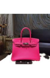 Knockoff Hermes Birkin 30cm Epsom Calfskin Bag Handstitched Palladium Hardware, Rose Tyrien E5 RS00141