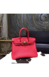 Knockoff Hermes Birkin 30cm Togo Calfskin Bag Handstitched Gold Hardware, Rouge Piovine 2R RS19753