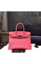 Knockoff Hermes Birkin 30cm Togo Calfskin Bag Handstitched Palladium Hardware, Rose Lipstick U5 RS03148
