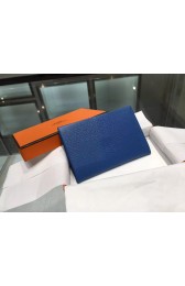 Knockoff Hermes Calvi Card Holder Case Handstitched Taurillon Clemence Calfskin, Blue de Malte RS01881