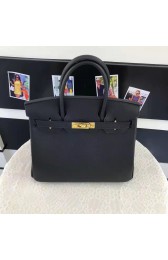 Luxury Hermes Birkin Ghillies 30cm Togo/Swift Calfskin Bag Handstitched, Noir CK89 RS01850