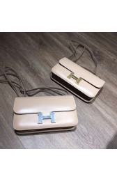 Luxury Hermes Constance Elan 26cm Tedelakt Calfskin Leather Bag Handstitched Palladium/Gold Hardware, Argile 1F RS08233