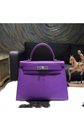 Luxury Hermes Kelly 28cm Epsom Calfskin Sellier Rigide Bag Handstitched Palladium Hardware, Crocus 9W RS05071