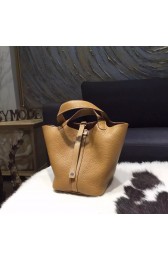 Luxury Hermes Picotin Lock Bag 18cm/22cm Taurillon Clemence Palladium Hardware Handstitched, Natural Sable CK21 RS16208