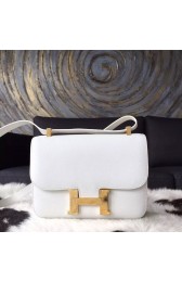 Quality Hermes Constance 23cm Epsom Calfskin Original Leather Handstitched Gold Hardware, White RS08064