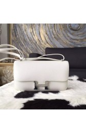 Quality Hermes Constance Elan 26cm Epsom Calfskin Palladium Hardware Handstitched, White RS17270