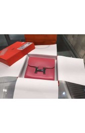 Quality Hermes Mini Constance Wallet Swift Calfskin Leather High Quality, Fuchsia Pink RS21472