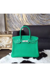 Replica Best Hermes Birkin 30cm Taurillon Clemence Calfskin Bag Handstitched, Menthe 6W RS01691