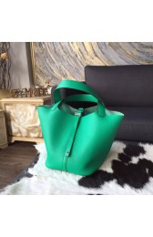 Replica Fashion Hermes Picotin Lock 18cm/22cm Taurillon Clemence Calfskin Bag Handstitched Palladium Hardware, Menthe 6W RS09569